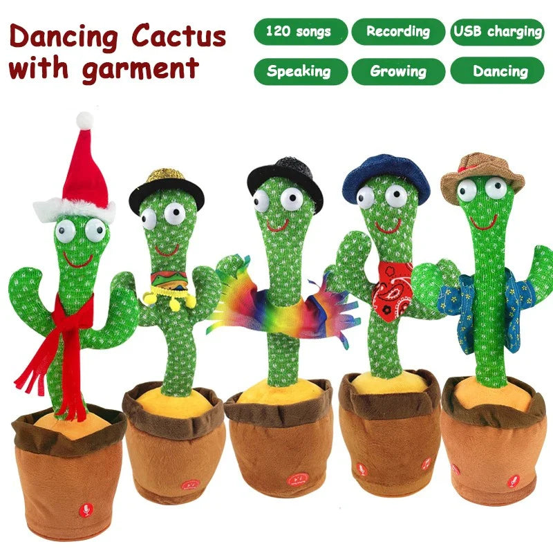 Premium Dancing Talking Cactus Toy With Cap and Muffler