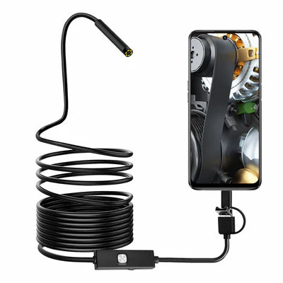 3 In 1 Endoscope Camera (3.5 Metre)Type-C With 6 LEDs, HD Mini Inspection Tool