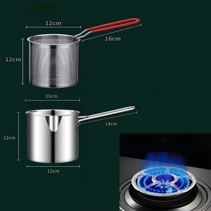 Heavy-Duty Oil Frying Pot with Basket – Crispy, Safe & Easy Cooking 🍟✨