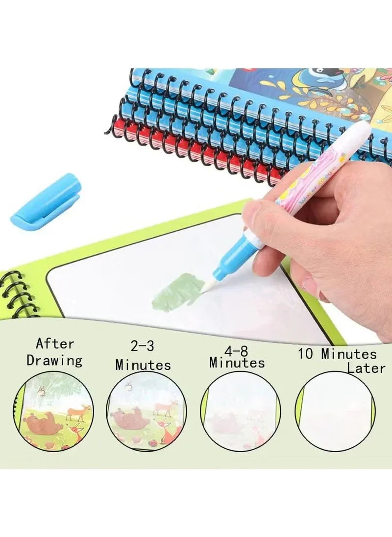 Water color Picture Books with Marker Toddlers Kids Reusable Painting