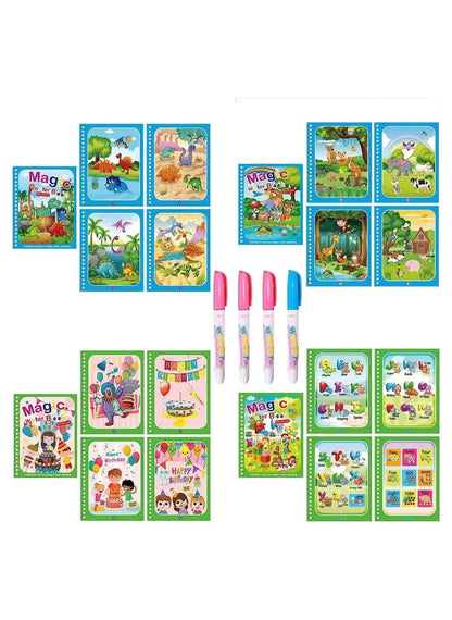 Water color Picture Books with Marker Toddlers Kids Reusable Painting