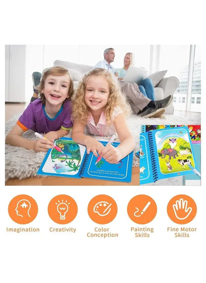 Water color Picture Books with Marker Toddlers Kids Reusable Painting