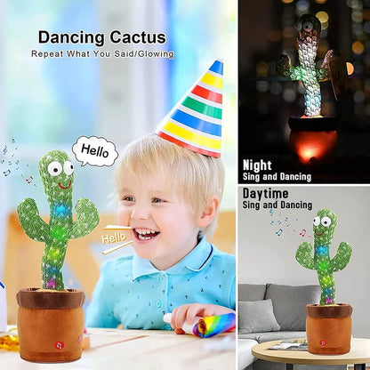 Premium Dancing Talking Cactus Toy With Cap and Muffler